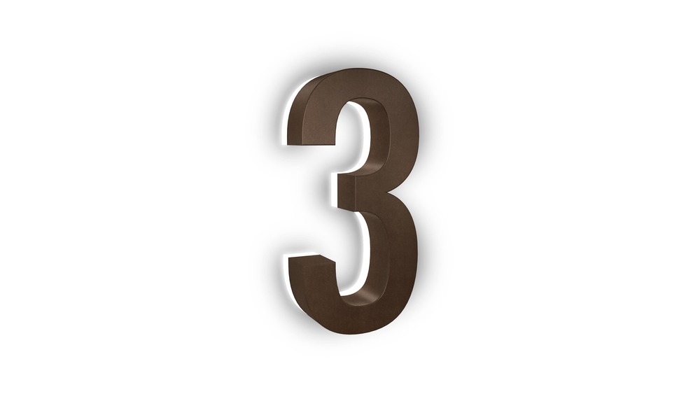 Stainless Steel 6000K 5 Inch Number 1 Black